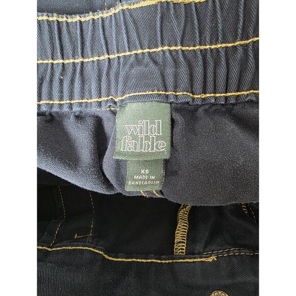 WILD FABLE Women's Dark Teal-Olive Stitching Cargo Jeans - Picture 5 of 5